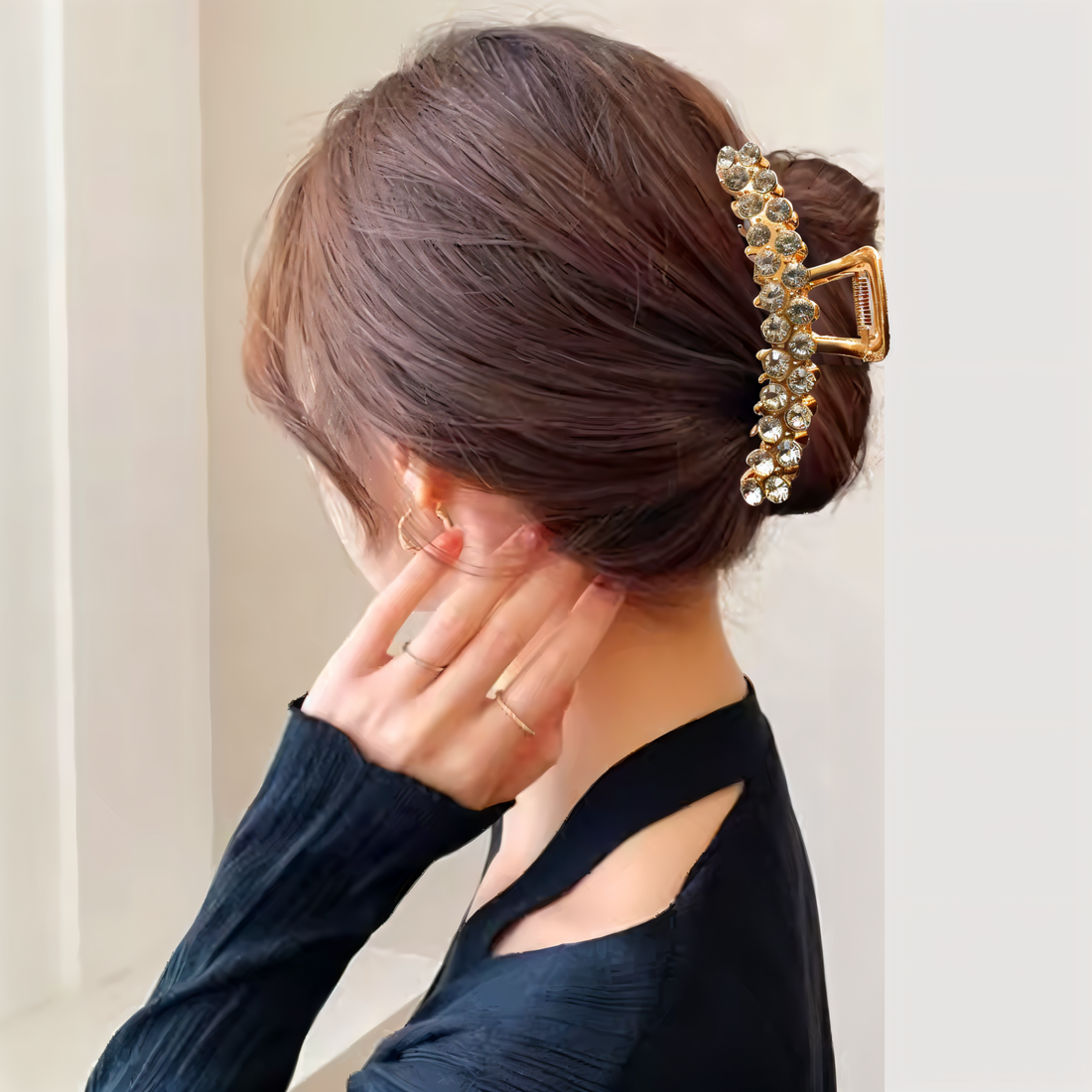 Rhinestones Metal Twist Hair Clip