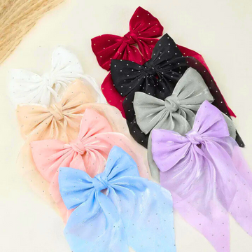 Rhinestone Hair Bow Clip