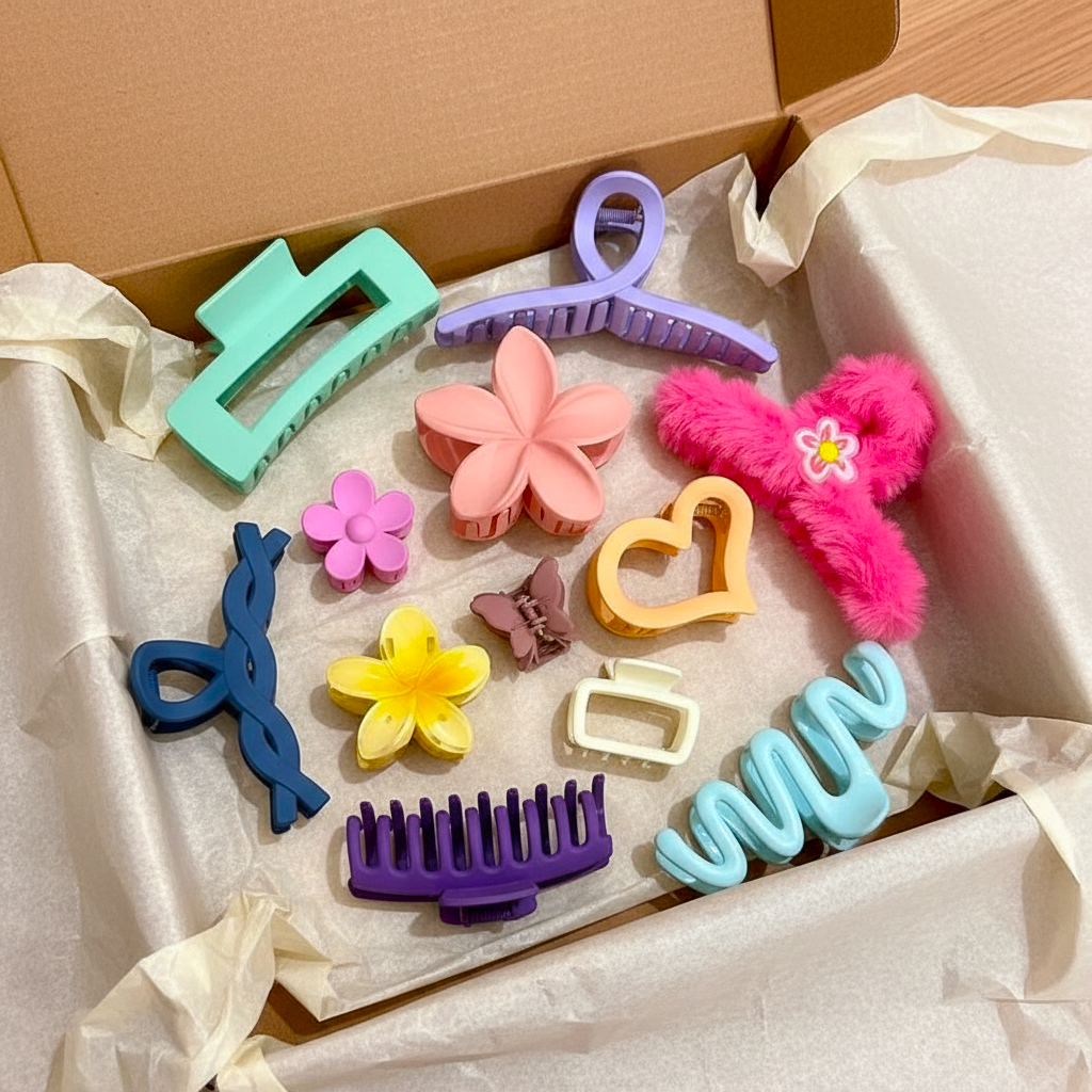 10pcs Colorful Claw Clips Bundle