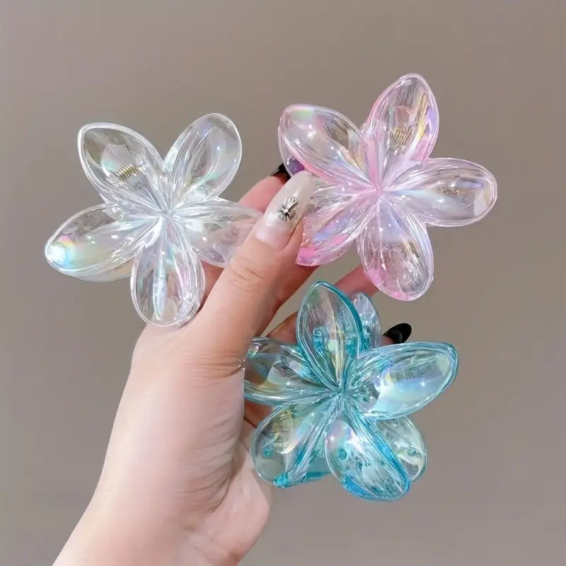 Large Crystal Flower Claw Clip